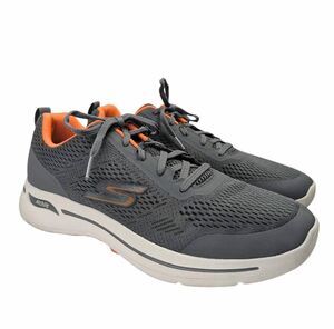 Skechers Archfit gray & orange go walk air cooled comfort sneakers mens 13